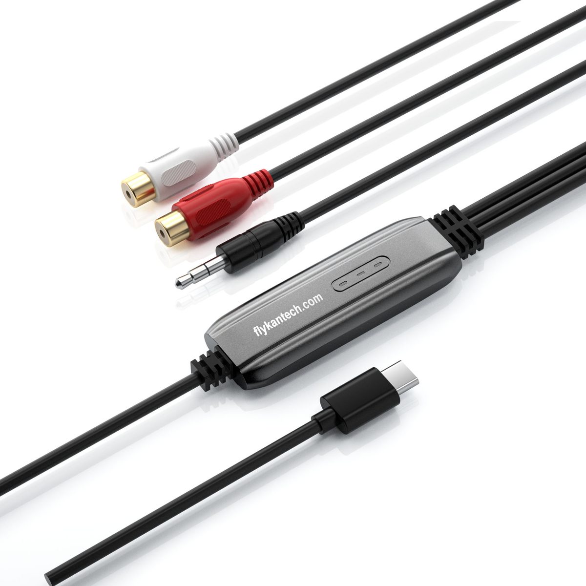 AV202-C USB-C Analog Audio Grabber (3.5mm, R/L, Metal)