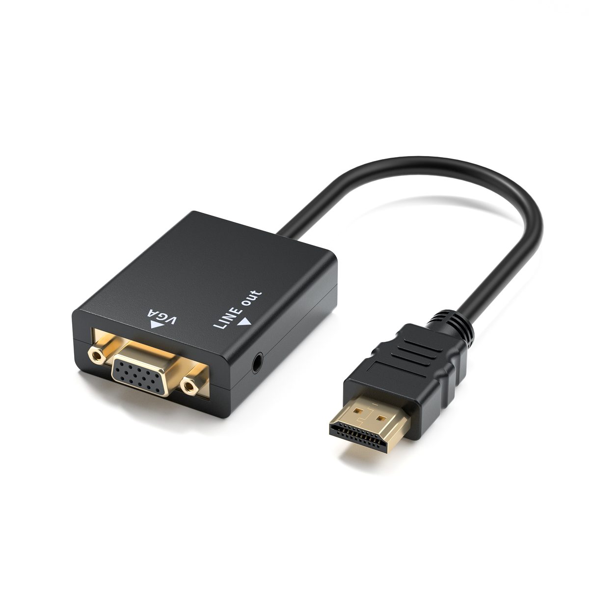 HD2V23-II | HDMI to VGA Video Converter (w/ Audio, ABS)