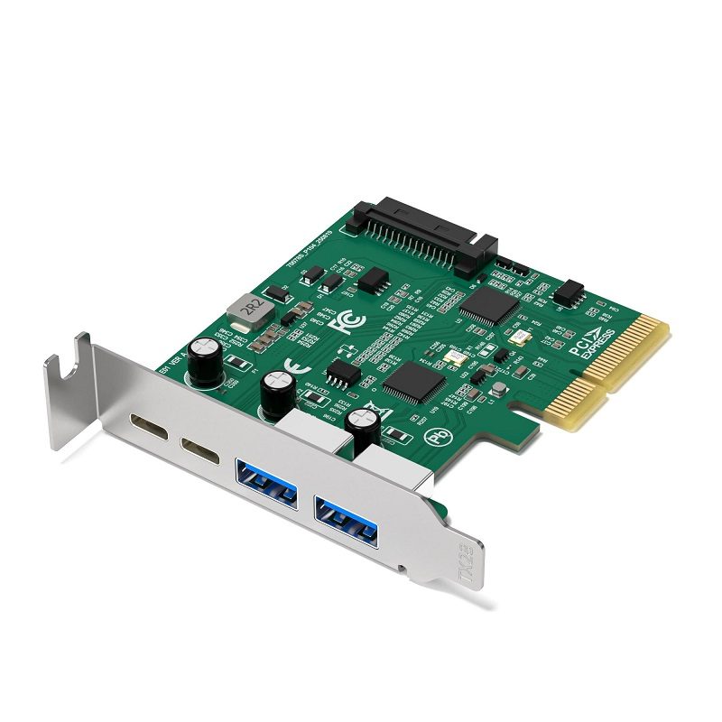 PCIE-2A2C-10G 4-Port 10Gbps PCIe Expansion Card - 2x USB-C & 2x USB-A ports (USB 3.2 Gen 2)