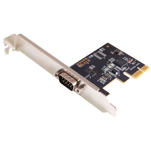 PCIE-RS232-P1 | 1-Port PCI Express Serial RS232 (DB9) Serial Interface Card, PC Serial Card, COM Retention, Windows/Linux