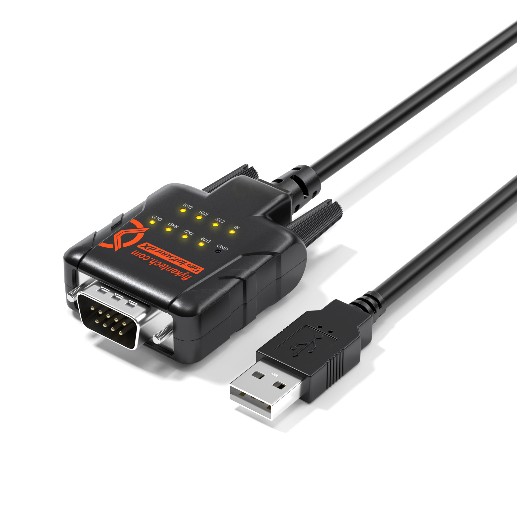 RS232-ESD9A FTDI USB to RS232 Adapter with 9 LED Monitoring and ESD Protection
