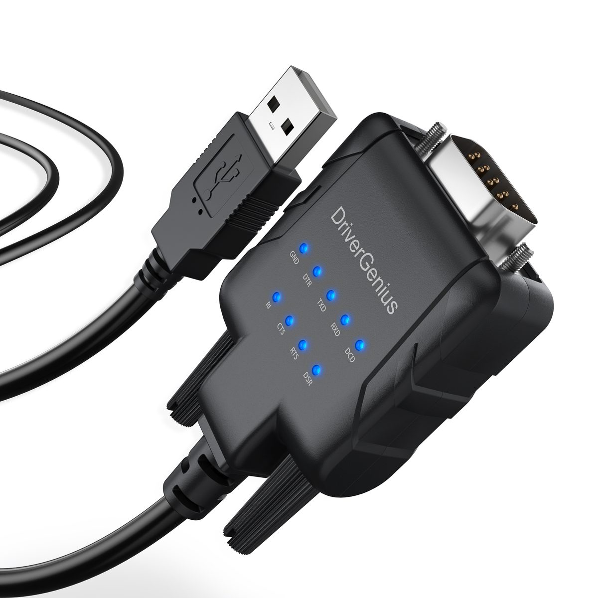 USB232A-E-A USB to Serial Adapter w/ 9 x LED (PL2303）